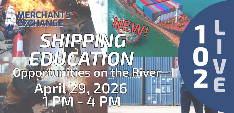 Image of shipping education flier showing date, time of event and some photos.
